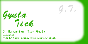 gyula tick business card